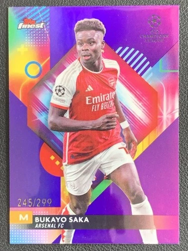Bukayo Saka 2023 Topps Finest Purple Refractor /299
