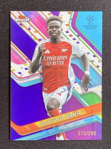Bukayo Saka 2024 Topps Finest Purple Refractor /299
