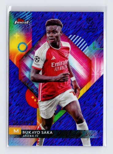 Bukayo Saka 2023 Topps Finest Purple Shimmer /199