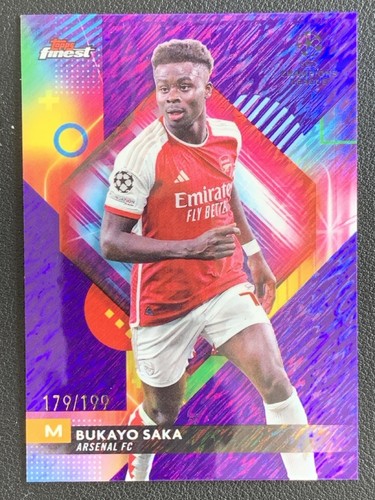 Bukayo Saka 2023 Topps Finest Purple Shimmer Refractor /199