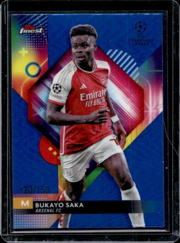 Bukayo Saka 2023 Topps Finest UEFA Blue Refractor /150