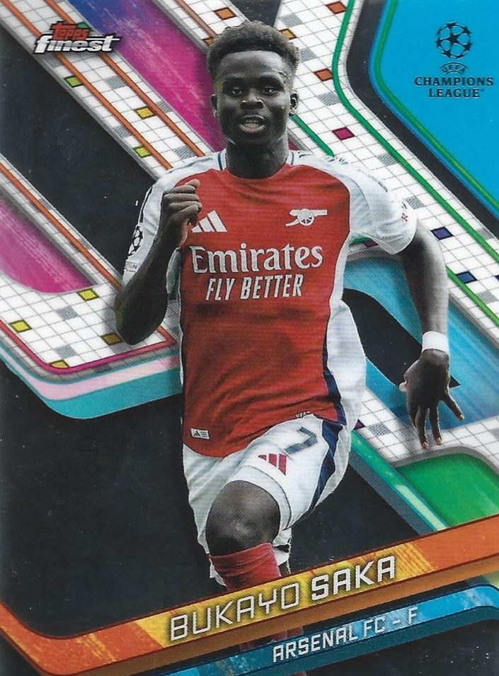 Bukayo Saka 2024 Topps Finest UEFA Club Competitions