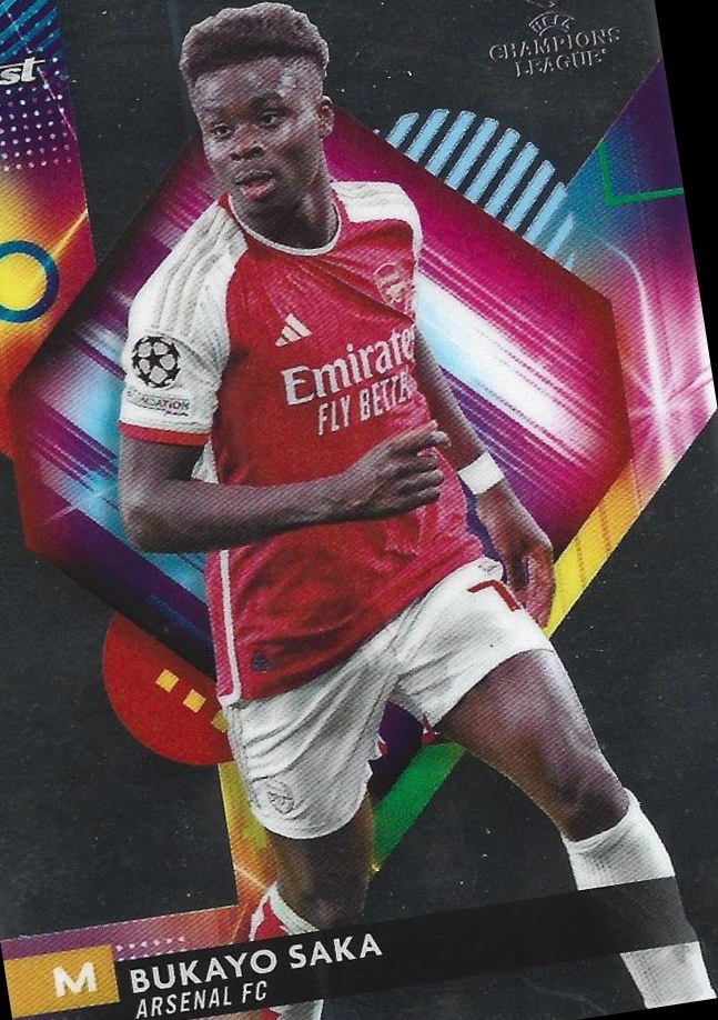Bukayo Saka 2023 Topps Finest UEFA Club Competitions