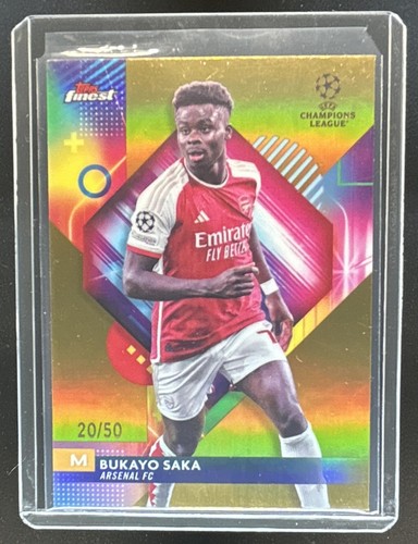 Bukayo Saka 2023 Panini Finest UEFA Gold Refractor /50