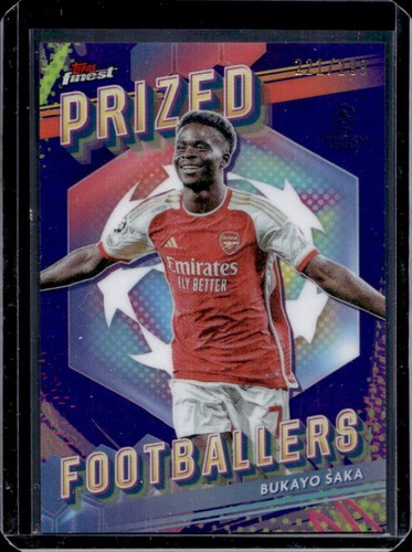 Bukayo Saka 2023 Panini Finest UEFA Purple Refractor /299