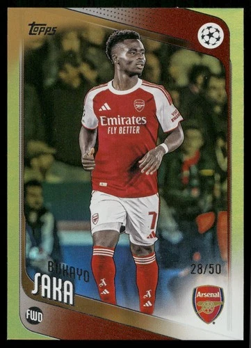 Bukayo Saka 2025 Topps Flagship Gold /50