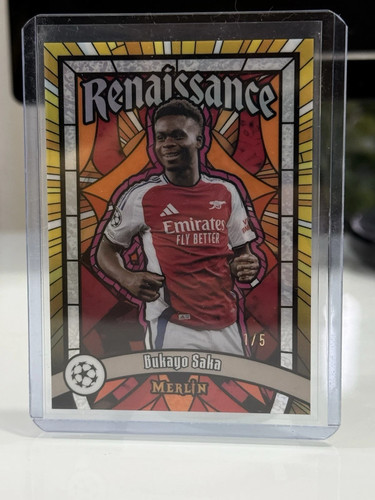 Bukayo Saka 2024 Topps Merlin Chrome /5