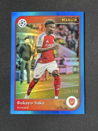 Bukayo Saka 2024 Topps Merlin Chrome Blue Refractor /150