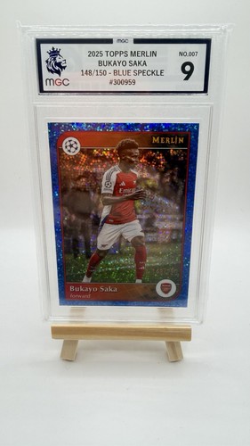 Bukayo Saka 2024 Topps Merlin Chrome Blue Speckle Refractor /150