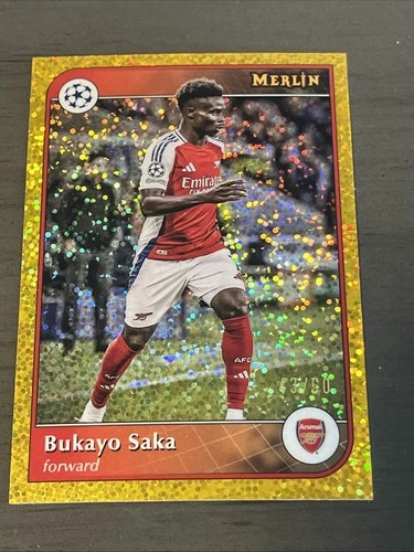 Bukayo Saka 2025 Topps Merlin Chrome Gold Refractor /50