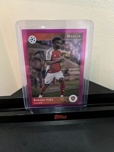 Bukayo Saka 2024 Topps Merlin Chrome Pink /199
