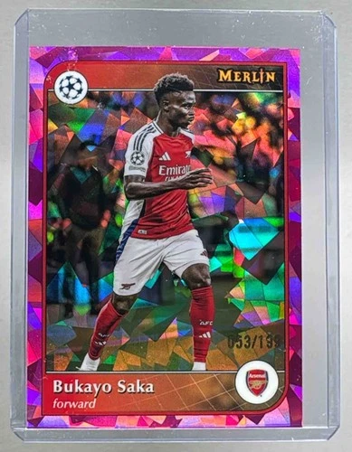 Bukayo Saka 2024 Topps Merlin Chrome Pink Atomic Refractor /199