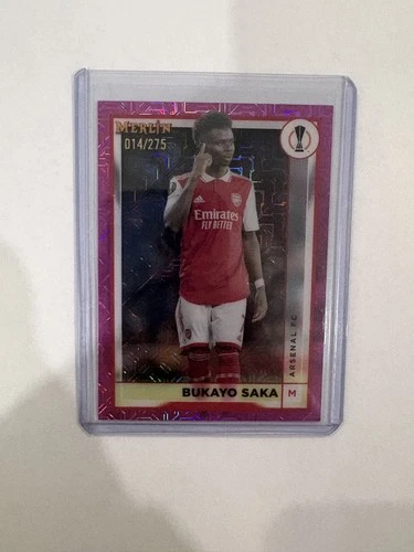 Bukayo Saka 2022 Topps Merlin Chrome Pink Mojo /275