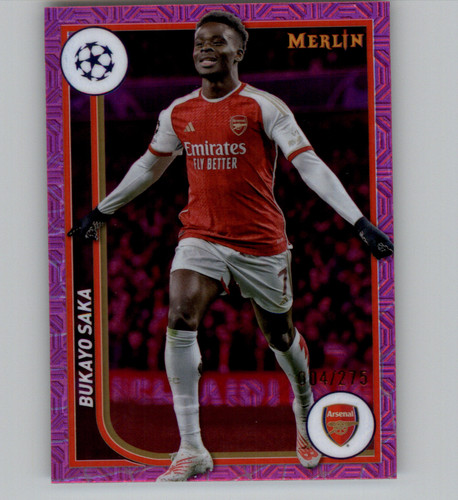 Bukayo Saka 2023 Topps Merlin Chrome Pink Mojo Refractor /275