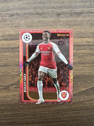 Bukayo Saka 2023 Topps Merlin Chrome Pink Shimmer /299
