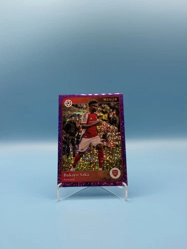 Bukayo Saka 2024 Topps Merlin Chrome Purple Shimmer /15