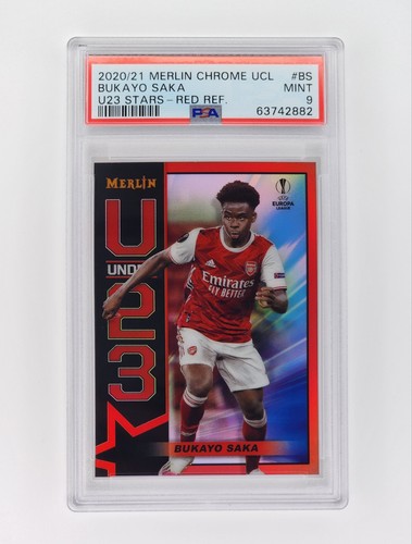 Bukayo Saka 2020 Topps Merlin Chrome Red /10