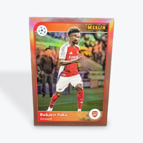 Bukayo Saka 2024 Topps Merlin Chrome Rose Gold Refractor /250