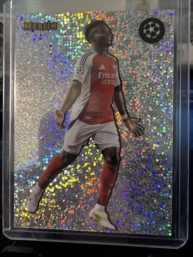 Bukayo Saka 2024 Topps Merlin Chrome Shiny