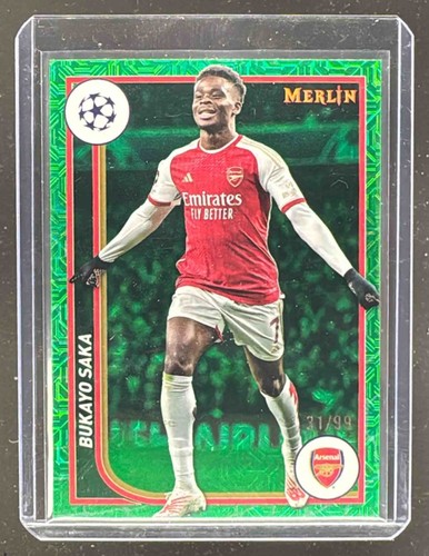 Bukayo Saka 2023 Topps Merlin Chrome Verde Mojo Refractor /99