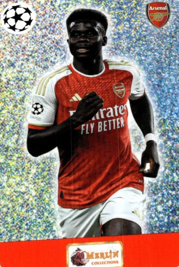 Bukayo Saka 2023 Topps Merlin Heritage UEFA Club Competitions
