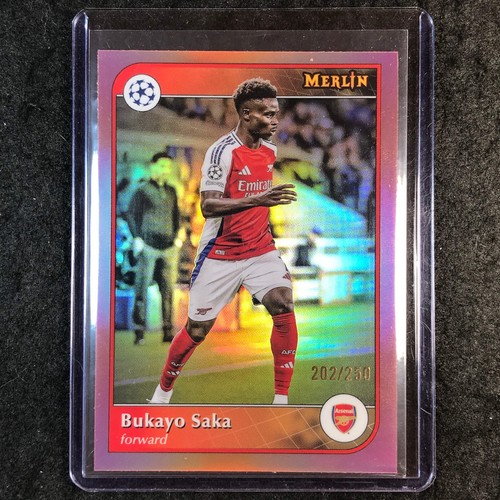 Bukayo Saka 2024 Panini Merlin UEFA Club Comp Rose Gold /250