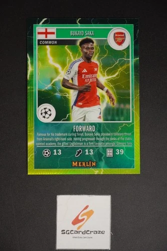 Bukayo Saka 2024 Topps Merlin UEFA Clubes Competiciones MG-22