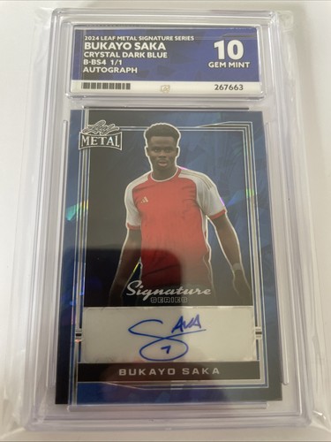 Bukayo Saka 2024 Leaf Metal Crystal Dark Blue 1/1