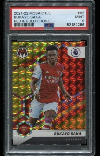 Bukayo Saka 2021 Panini Mosaic Peacock Prizm /88