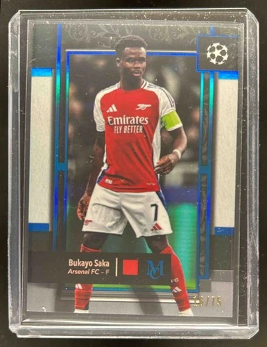 Bukayo Saka 2024 Topps Museum Collection UEFA Sapphire /75