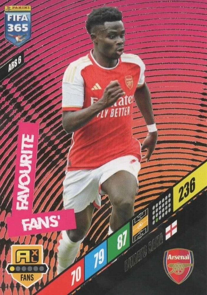 Bukayo Saka 2024 Panini Adrenalyn XL FIFA 365