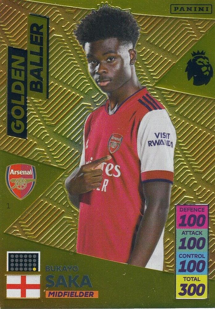 Bukayo Saka 2021 Panini Adrenalyn XL Premier League
