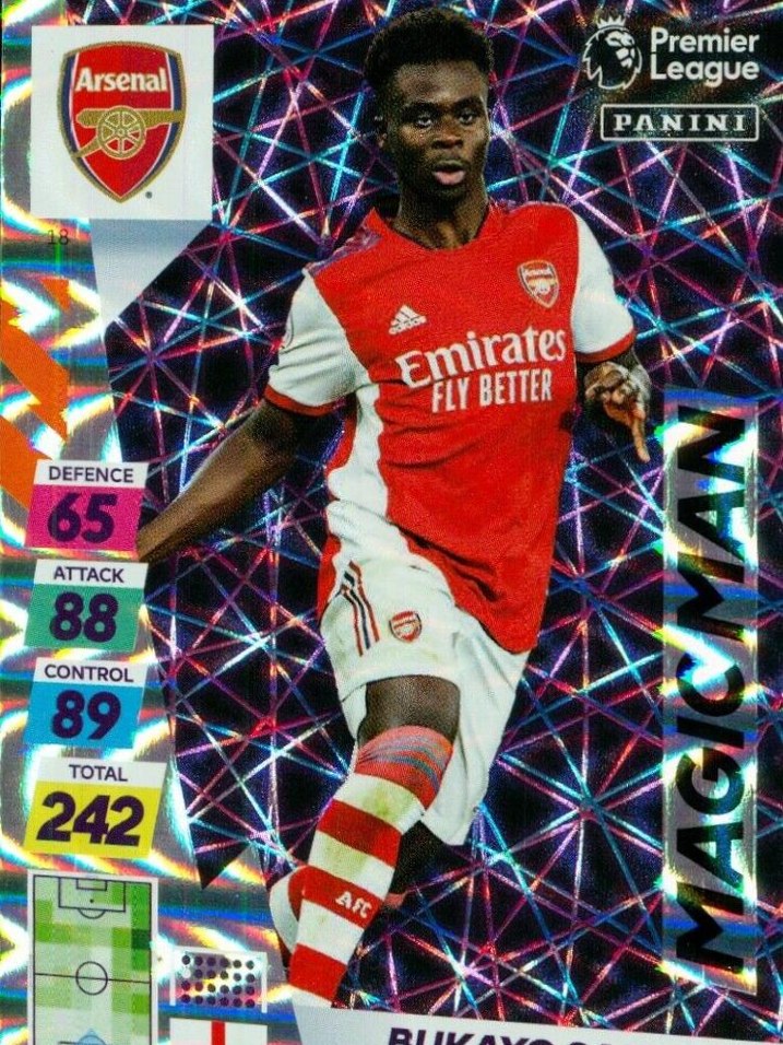 Bukayo Saka 2021 Panini Adrenalyn XL Premier League Plus
