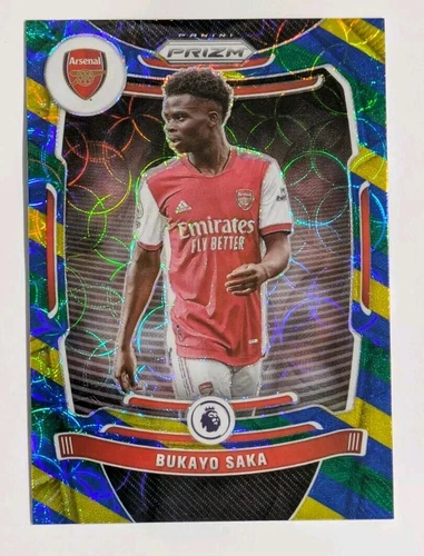Bukayo Saka 2021 Panini Prizm Blue/Yellow/Green