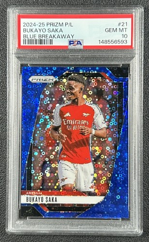 Bukayo Saka 2024 Panini Prizm Premier League Blue Breakaway /99