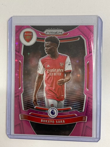 Bukayo Saka 2021 Panini Prizm Premier League Pink Stars