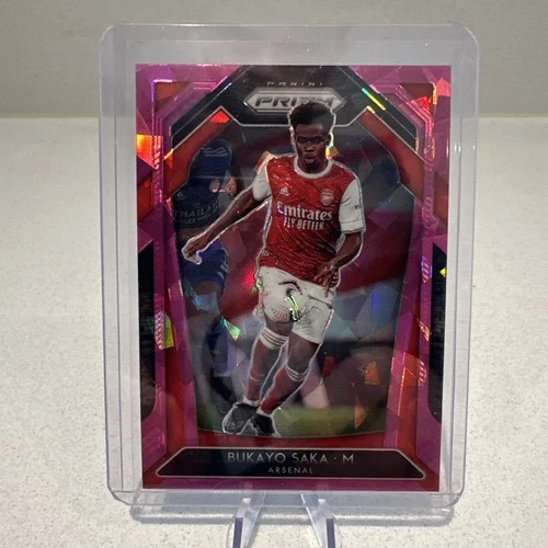 Bukayo Saka 2020 Panini Prizm Premier League Rosa Hielo Agrietado