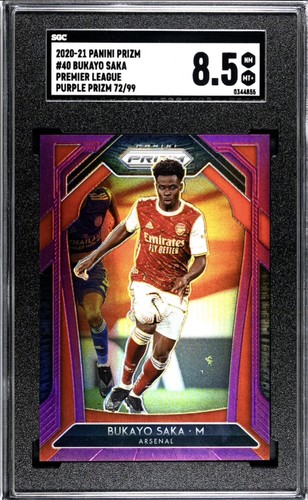 Bukayo Saka 2020 Panini Prizm Purple Prizm /99