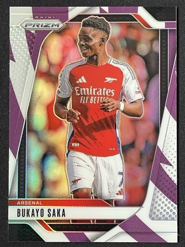 Bukayo Saka 2024 Panini Prizm Purple White Stripes /92
