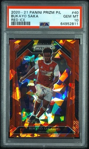 Bukayo Saka 2020 Panini Prizm Red Ice Prizm
