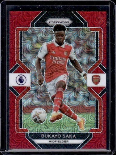 Bukayo Saka 2022 Panini Prizm Red Mojo /99
