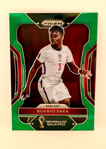Bukayo Saka 2022 Panini Prizm World Cup Green Prizm