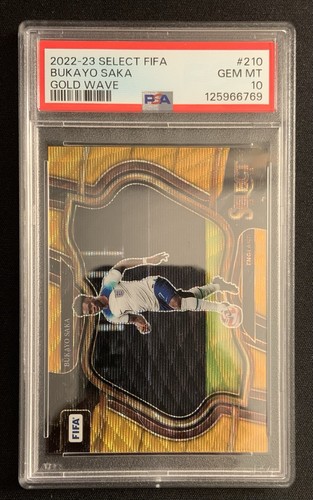 Bukayo Saka 2023 Panini Select Gold Prizm /10