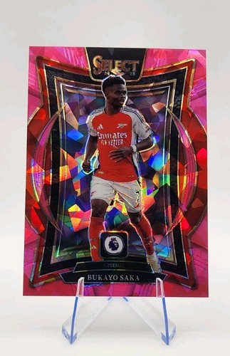 Bukayo Saka 2024 Panini Select Pink Cracked Ice Prizm #32