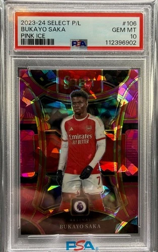 Bukayo Saka 2023 Panini Select Premier League Pink Ice