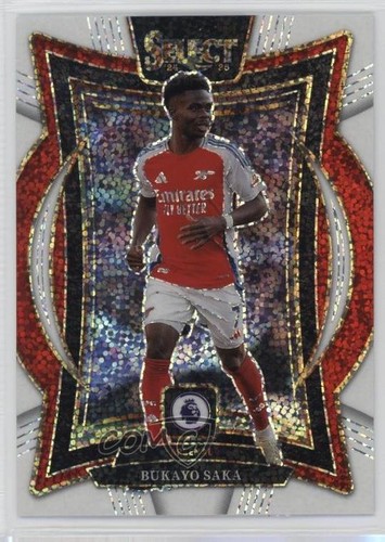 Bukayo Saka 2024 Panini Select Premier League White Sparkle Prizm