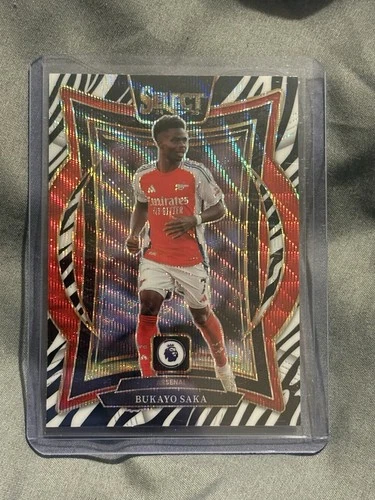 Bukayo Saka 2024 Panini Select Premier League Zebra Prizm