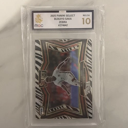 Bukayo Saka 2025 Panini Select Prizm Zebra /216