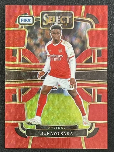 Bukayo Saka 2023 Panini Select Red Wave Prizm /149