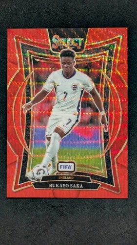 Bukayo Saka 2024 Panini Select Red Wave Prizm /59